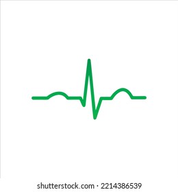 Heartbeat Design In Green On White Background