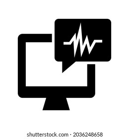 heartbeat device icon or logo isolated sign symbol vector illustration - high quality black style vector icons
