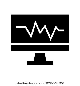 heartbeat device icon or logo isolated sign symbol vector illustration - high quality black style vector icons
