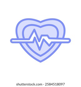 Heartbeat duotone line icon, vector, pixel perfect, illustrator file