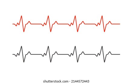 Heartbeat Ecg Electrocardiogram Vector Graph Wave Line. Ekg Cardio Heart Beat Cardiology Frequency Monitor