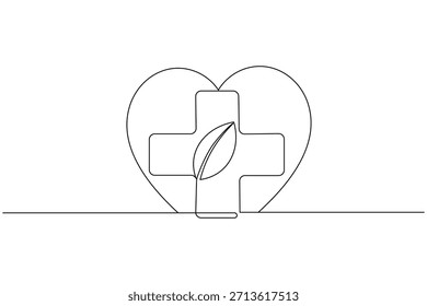 Latido del corazón ECG corazón continuo una línea arte aislado ilustración minimalista
