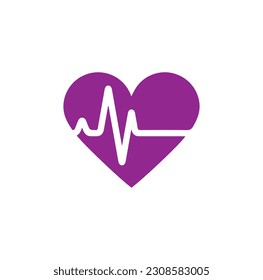 heartbeat Echocardiography Cardiac icon vector isolated on white background