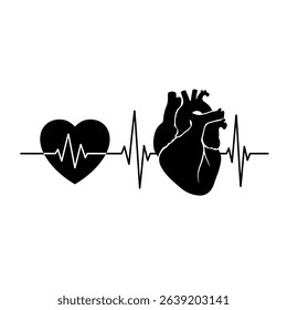 Heartbeat ekg rhythm anatomy love health medical.