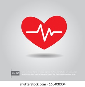 Heartbeat electrocardiograph icon vector