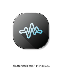 Heartbeat Flat Black Aqua Vector Icon Design Template