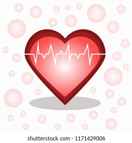 Heartbeat flat icon medicine and healthcare vector image