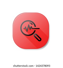 Heartbeat Flat Red Vector Icon Design Template