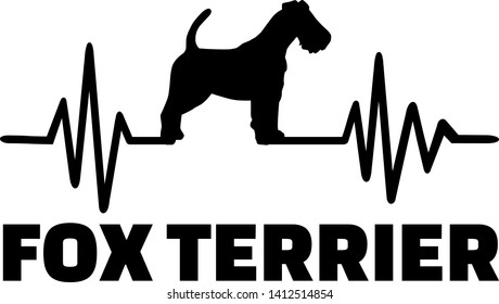 Heartbeat frequency with Fox Terrier dog silhouette
