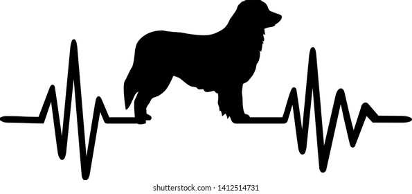 Heartbeat frequency with Hovawart dog silhouette