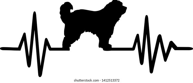 Heartbeat frequency with Pyrenees Shepherd dog silhouette