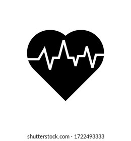 Vector de diseño de icono de glifo de latido. Símbolo médico de signo. Trazo editable. Icono vector de glifo negro.