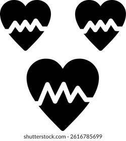 Heartbeat Glyph Vector Icon Design
