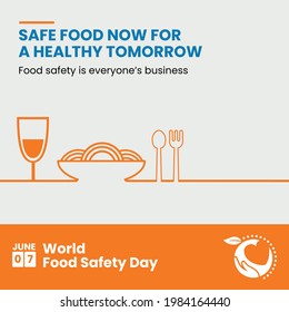 Heartbeat graph by food. World food safety day. 7 June