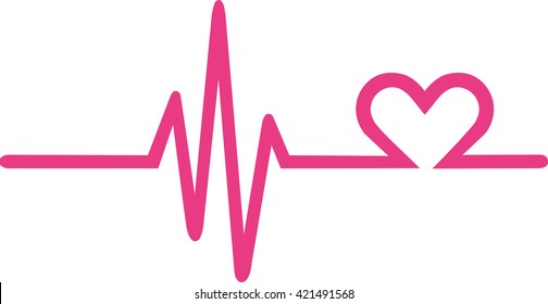 Heartbeat graph with heart