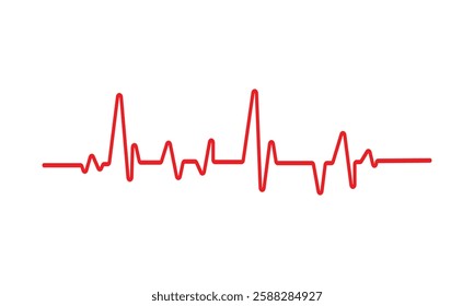 Heartbeat graph on white background. Pulse Rate. Red heart line icon. Vector illustration. pulse line vector template on white back
Vector Formats.