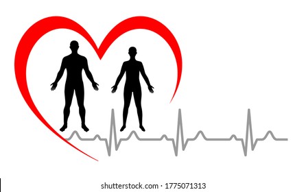 Heartbeat graphic in vector quality.