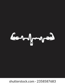 Heartbeat Gym vector art design, eps file. design file for t-shirt. SVG, EPS cuttable design file