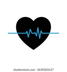 Heartbeat health care medical cardiology icon.