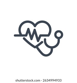 Heartbeat Health Check Icon Isolated On White Background