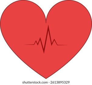 Heartbeat health icon - color version
