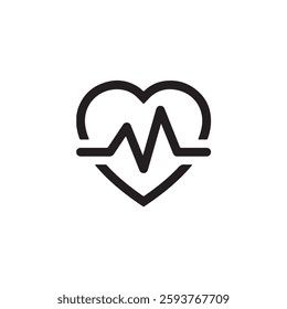 Heartbeat health monitor black icon Vector