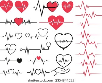 Heartbeat Healthy Line ECG Vetor