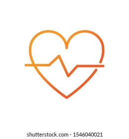 heartbeat healthy sport fitness gradient line vector illustration