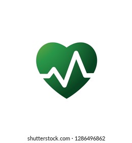 Heartbeat heart beat pulse flat vector icon for medical apps web, reports, presentations. vector illustration isolated on white background.