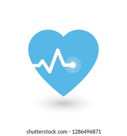 Heartbeat heart beat pulse flat vector icon for medical apps web, reports, presentations. vector illustration isolated on white background.