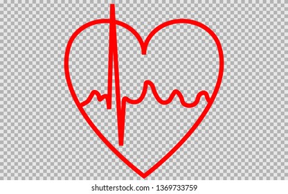 Heartbeat / heart beat pulse flat vector icon for medical apps and websites