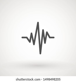 Heartbeat / heart beat pulse flat vector icon for medical apps and websites