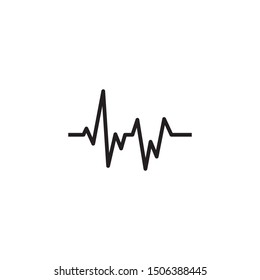 Heartbeat heart beat pulse flat vector icon for medical apps and websites.