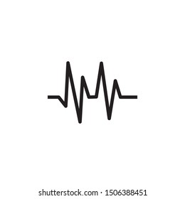 Heartbeat heart beat pulse flat vector icon for medical apps and websites.