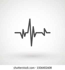 Heartbeat heart beat pulse flat vector icon for medical apps and websites.