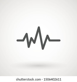 Heartbeat heart beat pulse flat vector icon for medical apps and websites.