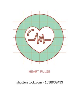 Heartbeat / heart beat pulse flat vector icon