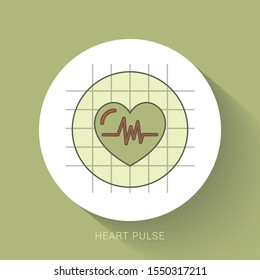 Heartbeat / heart beat pulse flat vector icon