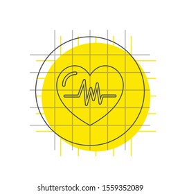 Heartbeat / heart beat pulse flat vector icon
