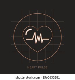 Heartbeat / heart beat pulse flat vector icon