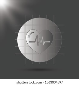 Heartbeat / heart beat pulse flat vector icon