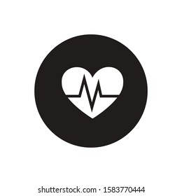 Heartbeat heart beat pulse flat vector icon for medical apps and websites