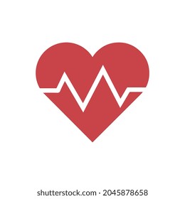 Heartbeat, el ícono de vector plano de latido cardíaco para aplicaciones y sitios web médicos