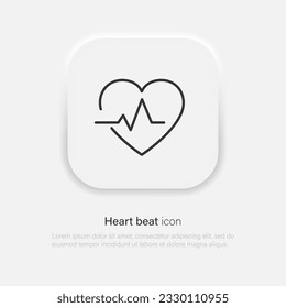 Icono de vector plano de latido cardíaco para aplicaciones médicas y sitios web. EPS vectorial 10