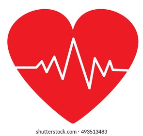 Heartbeat / heart beat pulse flat icon
