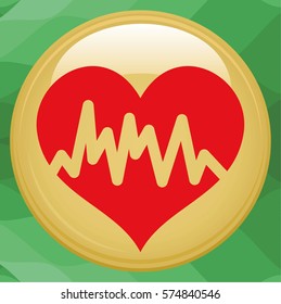 Heartbeat / heart beat pulse flat icon for medical apps and websites