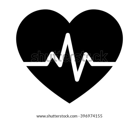 Heartbeat / heart beat pulse flat vector icon for medical apps and websites