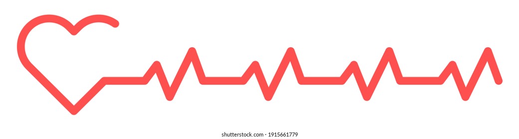 Heartbeat with heart icon. Heartbeat vector icon. Heart icon with heartbeat in flat style. Vector illustration.