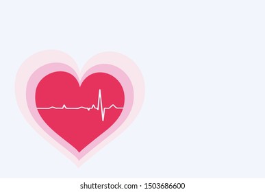 heartbeat with heart pulse background