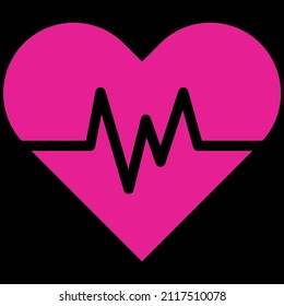 heartbeat Heart pulse cardiogram medical sign vector icon medical apps websites
